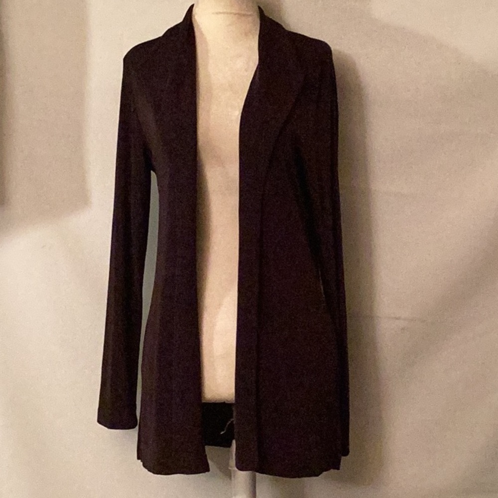 Chicos travelers brown long sleeves open cardigan # 0